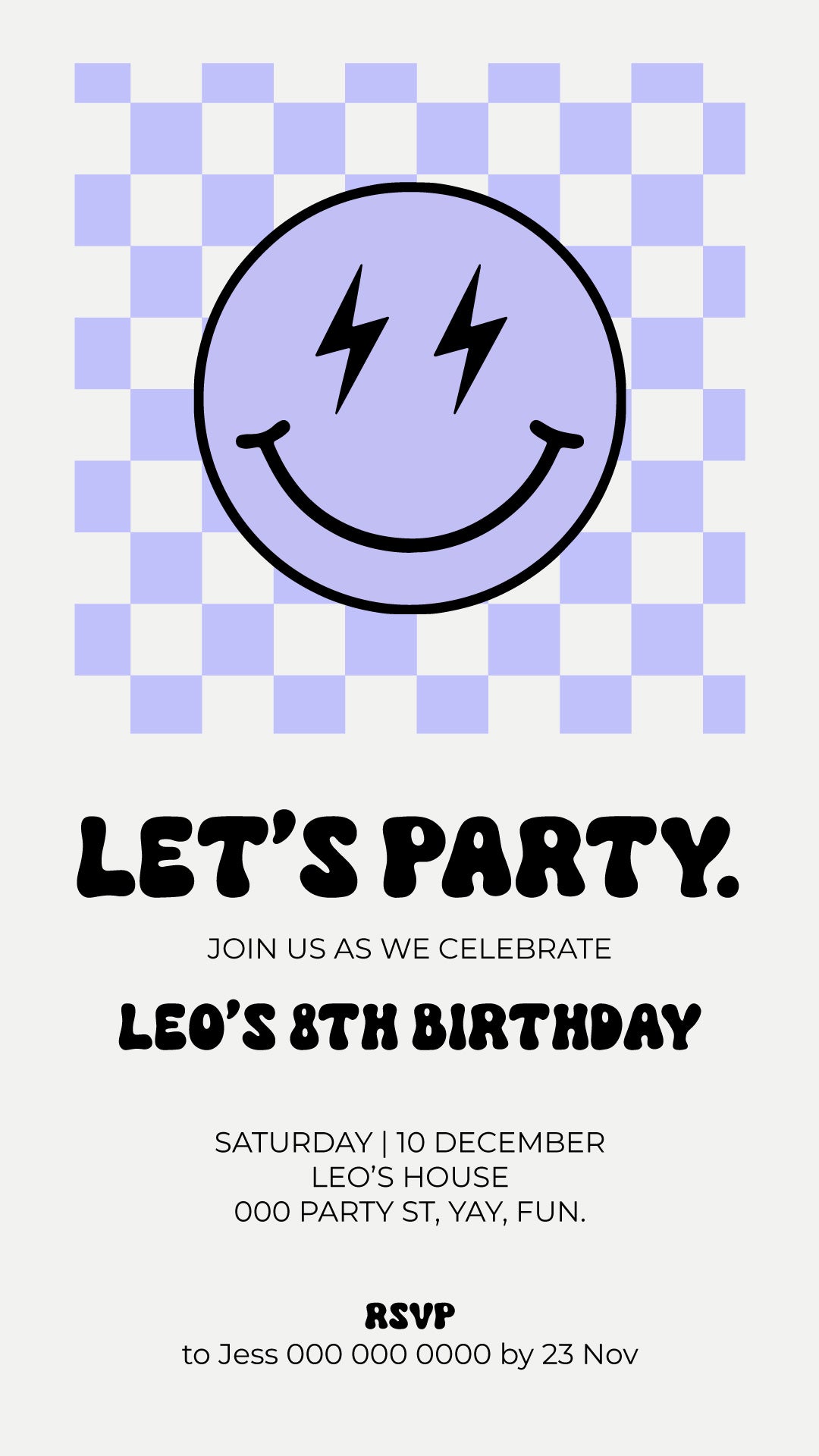 Smiley Let's Party (Lilac)