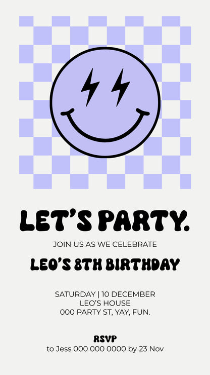 Smiley Let's Party (Lilac)