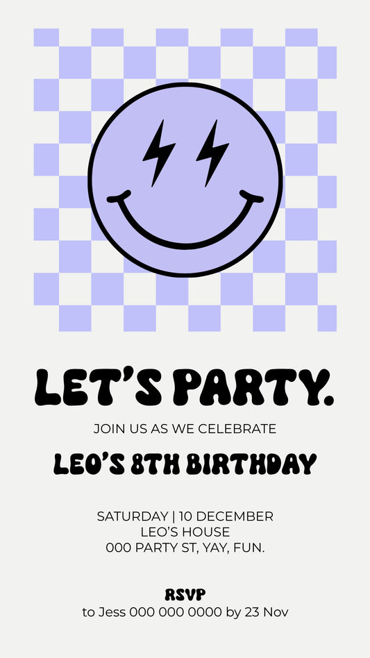 Smiley Let's Party (Lilac)